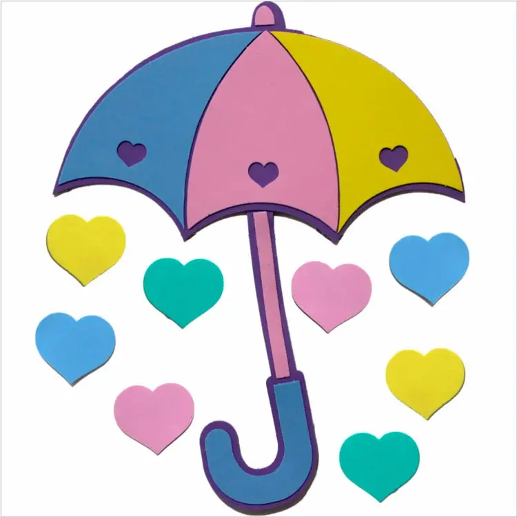 Tema chuva de amor com guarda-chuva com corações